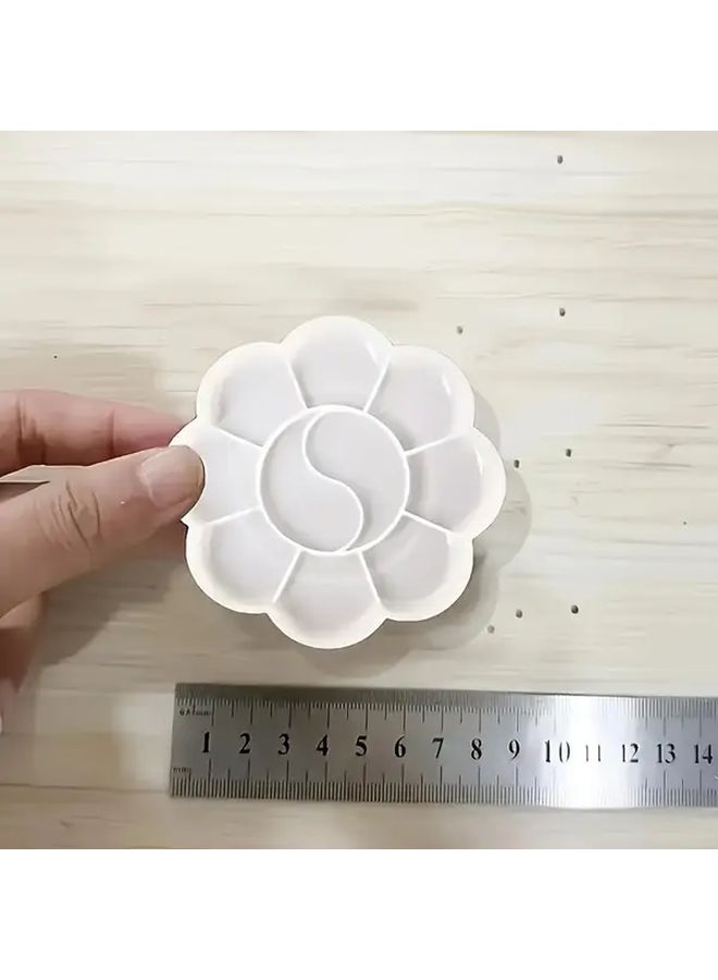 Set Of 5 Mini Flower Shaped Plastic Palette For Watercolor Acrylic Gouache Mixing - Image 5