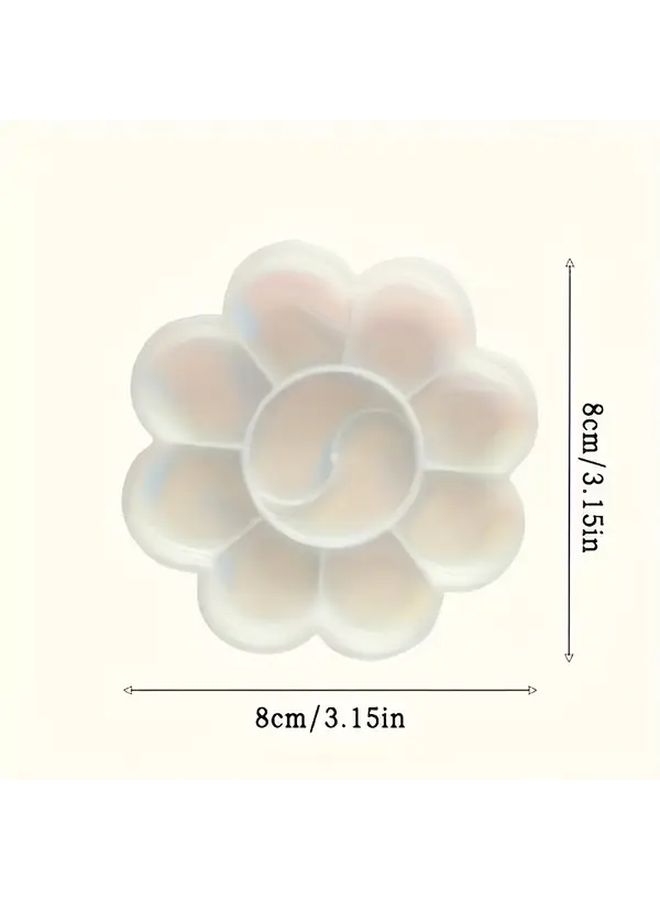 Set Of 5 Mini Flower Shaped Plastic Palette For Watercolor Acrylic Gouache Mixing - Image 4