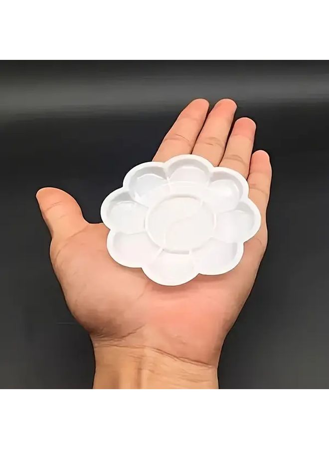 Set Of 5 Mini Flower Shaped Plastic Palette For Watercolor Acrylic Gouache Mixing - Image 2