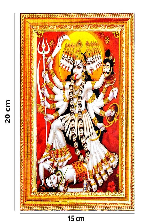 Suninow صور سونينو كالي ماتا | لوحة مؤطرة دينية God Goddess للحائط وبوجا/Hindu Bhagwan Devi Devta إطار صور/ملصق الله لبوجا (Kali maa) - Image 2
