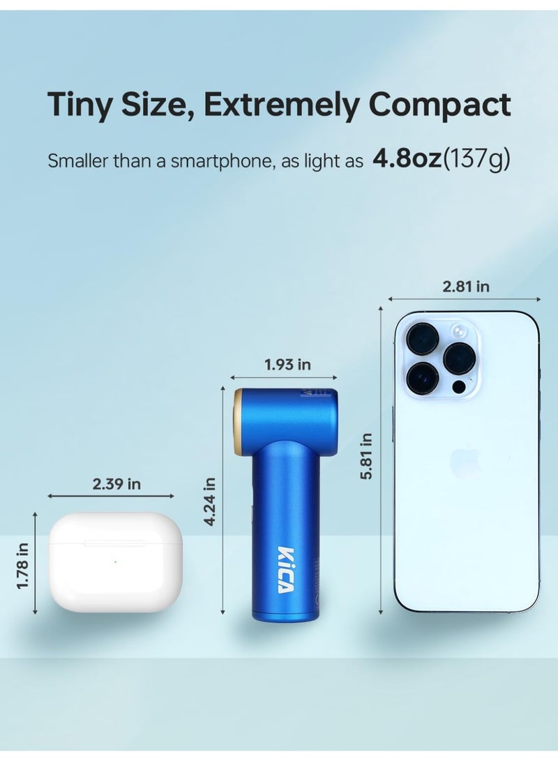KiCA Jet Fan Mini Portable Turbo Fan 3000mAh Blue - Image 2