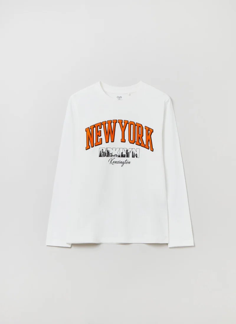 او في اس Long-sleeved T-shirt with New York print