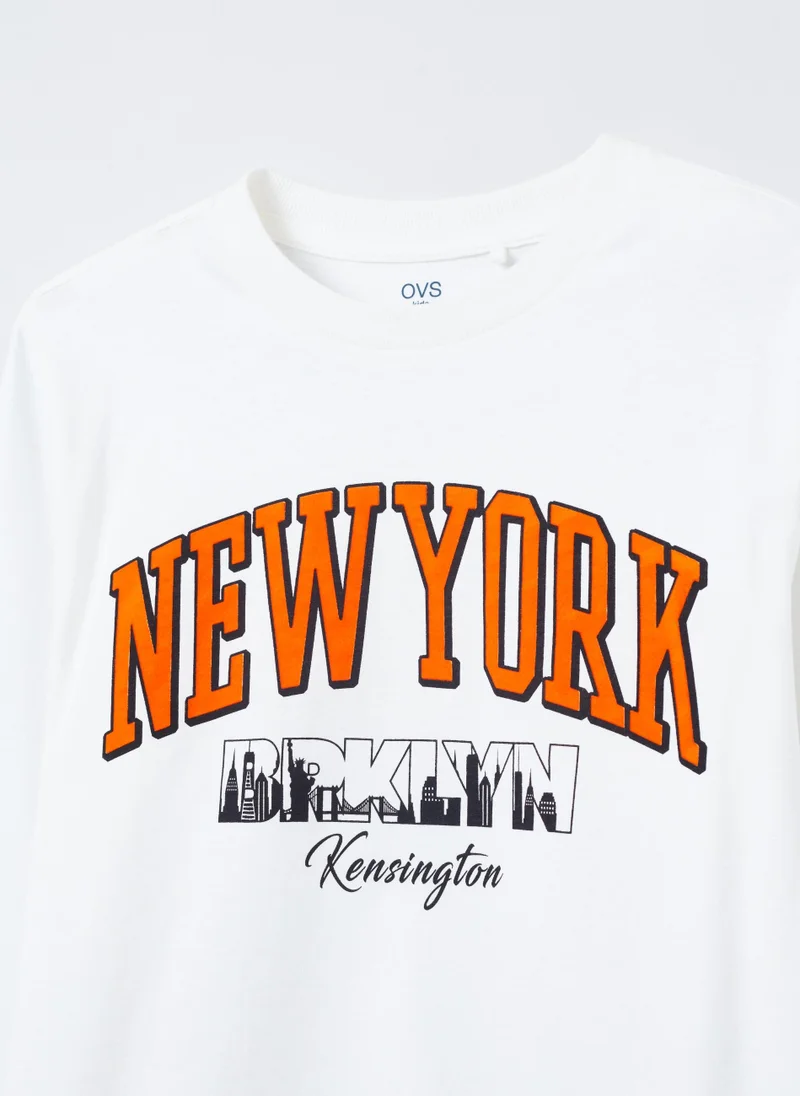 او في اس Long-sleeved T-shirt with New York print