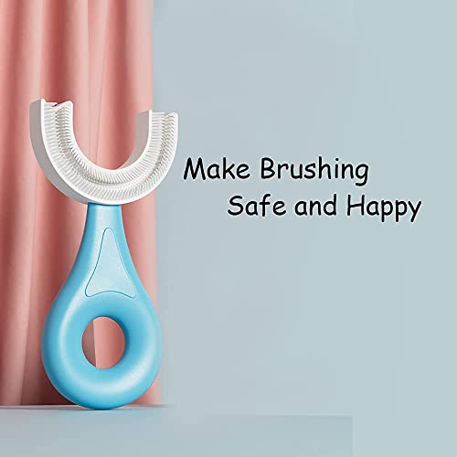 XML U Shaped Toothbrush For Kids Baby Food Grade Soft Silicone Brush Head Oral Teeth Cleaning Tools for Children- Multi color (1-U-SHAPE-BRUSH) - Image 5