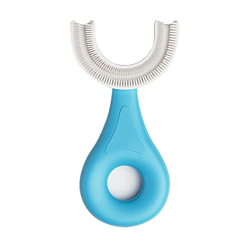XML U Shaped Toothbrush For Kids Baby Food Grade Soft Silicone Brush Head Oral Teeth Cleaning Tools for Children- Multi color (1-U-SHAPE-BRUSH) - Image 1