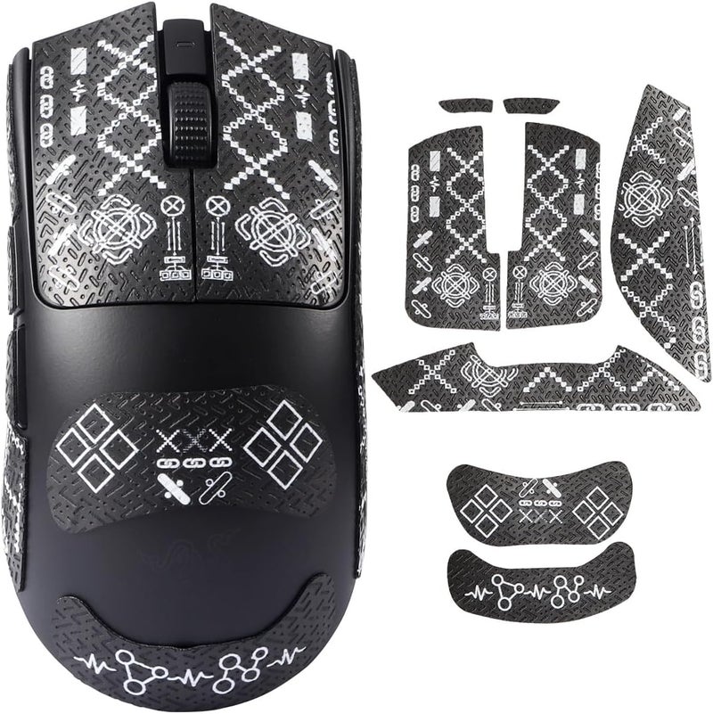 immoenuc شرائط لاصقة لقبضة الماوس من immoenuc لماوس Razer Viper V4/V3 Pro، مانعة للانزلاق، ذاتية الالتصاق، مقاومة للعرق، إكسسوارات لماوس الألعاب، متوافقة مع Razer Viper V3 Pro SE (بنمط مطبوع) - Image 1