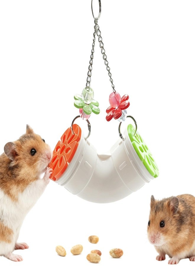 Anranmm Rat Enrichment Toys, Interactive Foraging Toys for Birds, Rat Cage Accessories Enrichment - Hanging Tube Treat Dispenser | Slow Feeder for Small Animals, Hamsters, Rabbits and Parrots - Image 1