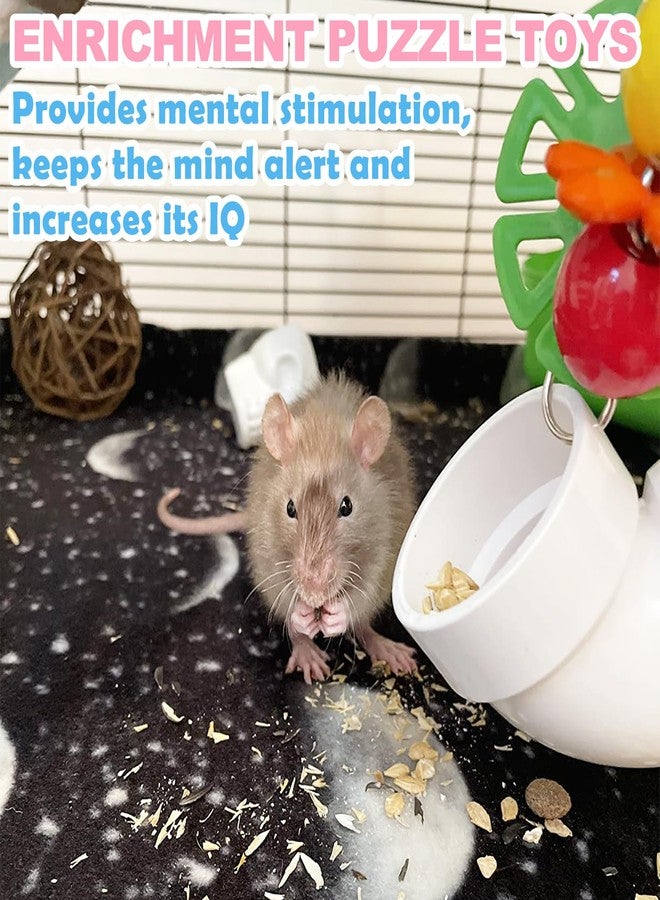 Anranmm Rat Enrichment Toys, Interactive Foraging Toys for Birds, Rat Cage Accessories Enrichment - Hanging Tube Treat Dispenser | Slow Feeder for Small Animals, Hamsters, Rabbits and Parrots - Image 4