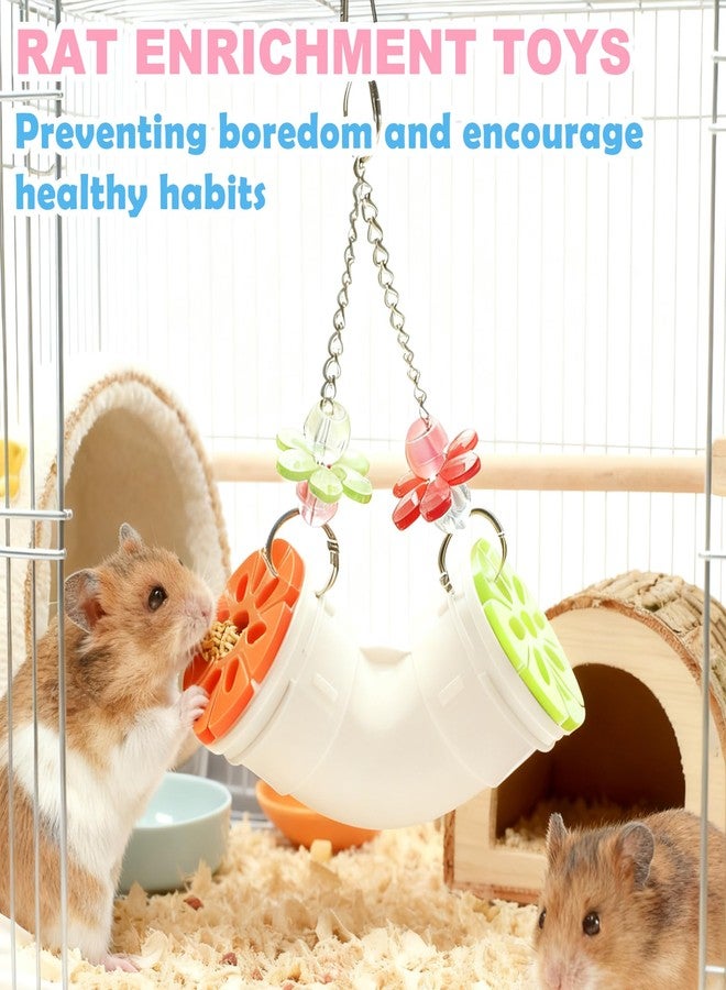 Anranmm Rat Enrichment Toys, Interactive Foraging Toys for Birds, Rat Cage Accessories Enrichment - Hanging Tube Treat Dispenser | Slow Feeder for Small Animals, Hamsters, Rabbits and Parrots - Image 3