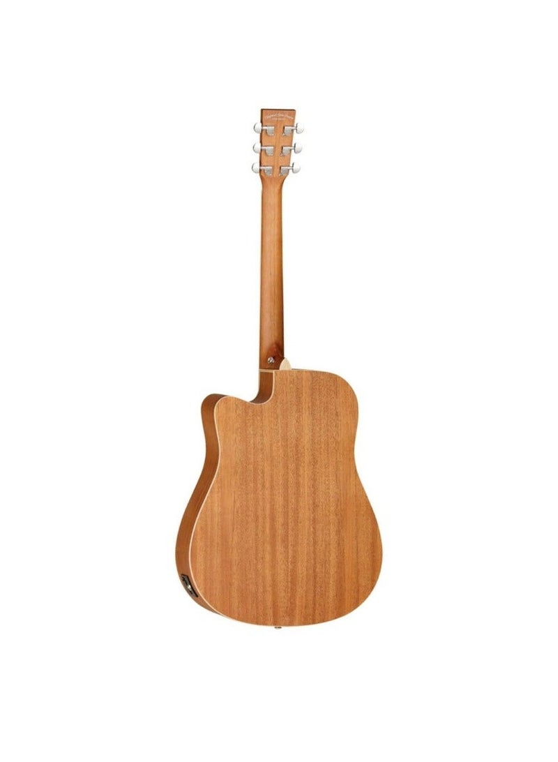 Tanglewood TUN5CE Union Series Electro-Acoustic Guitar Solid Mahogany Dreadnought Cutaway with Built-in EQ – Natural Satin - Image 2