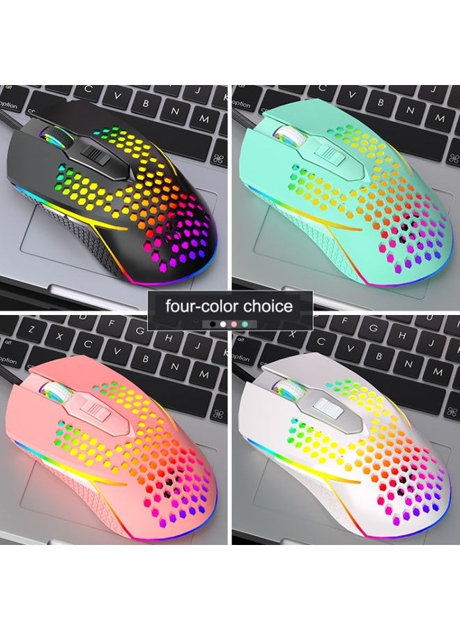 BURAQ LEAVEN S50 6Keys Macro Definition Programmable RGB Lighted Gaming Wired Mouse, Cable Length: 1.5m(Pink)  - Image 2