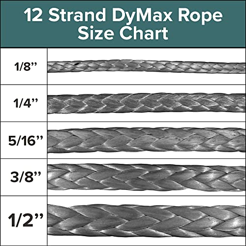 ROPE & CORD Rope Cord 12Strand DYMAX Rope Gray 10 25 50 100 600 ft 18 38 516 in Made in THE USA - Image 3