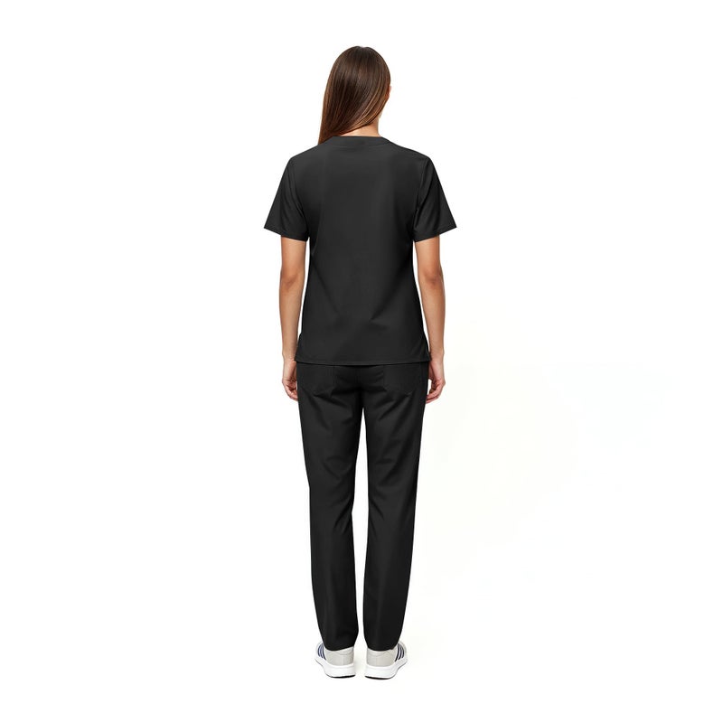 Natural Uniforms طقم سكراب موحد طبيعي للجنسين - طقم قميص وسروال (طقم سكراب للعمل القياسي) أسود X-Large - Image 3