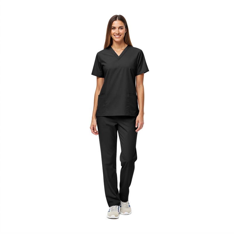 Natural Uniforms طقم سكراب موحد طبيعي للجنسين - طقم قميص وسروال (طقم سكراب للعمل القياسي) أسود X-Large - Image 1