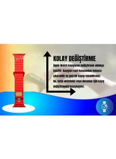 Cosmostech Compatible for Smart Watch Watch 42MM 44MM 45MM 49MM 1/2/3/4/5/6/se/7/8/ultra Silicone Band and Strap Wavy Stripe Design Red  - Image 4