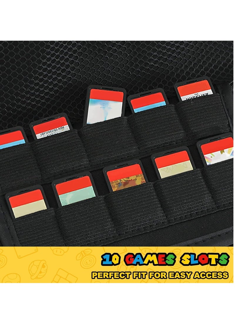 Carrying Case For Nintendo Switch, OLED Carrying Case,Portable Travel Flip Case with 10 Game Card Storage Pockets for Nintendo Switch Accessories and Games - Image 3