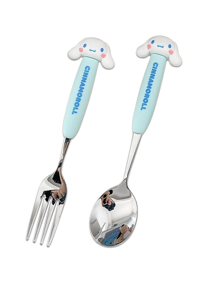 general Cartoon Cute Cinnamoroll Printed All-in-One Bento Box with Spoon Fork Kawaii 4 Point Locking Lunch Box Container for Food Fruit Snacks - Image 4