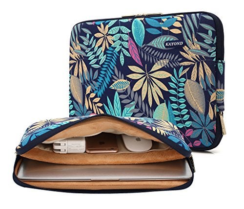 KAYOND Canvas Water-Resistant for 13-13.3 Inch Laptop Sleeve Case Bag (13-13.3 Inches, Forest Series Bule) - Image 1