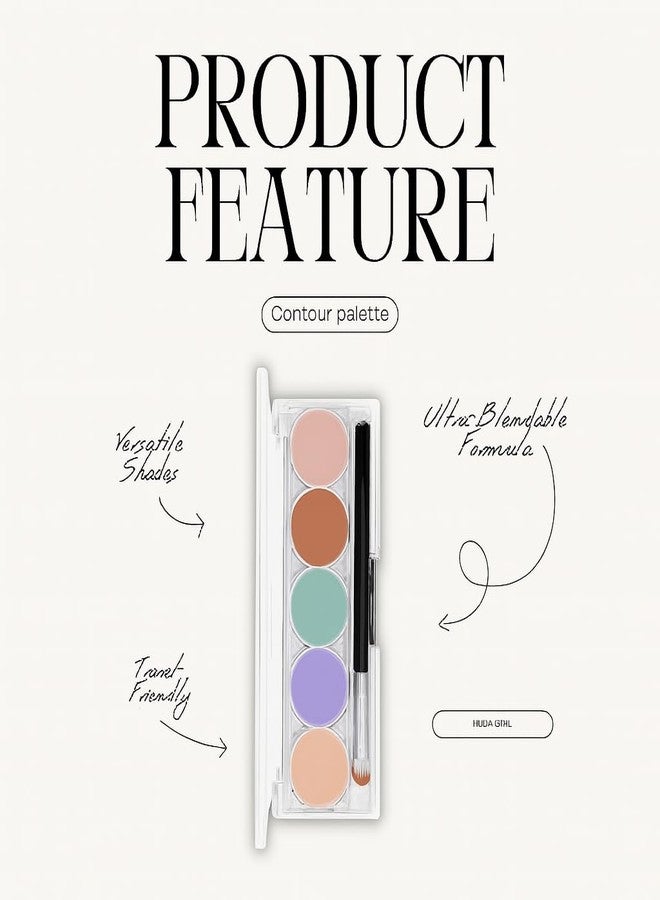 HUDA GIRL FACE PRIMER WITH COLOR CORRECTER & CONCEALER PALETTE - Instant Glowing Concealer for Dark Circles, Hydrating Matte Formula, Face Corrector for Smooth Skin - Image 4