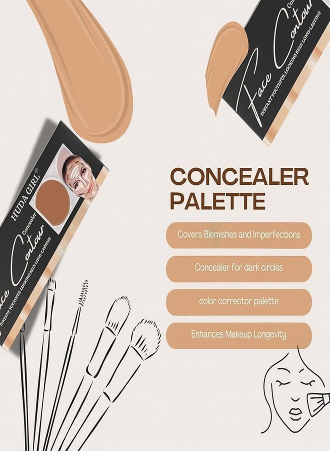 HUDA GIRL FACE PRIMER WITH COLOR CORRECTER & CONCEALER PALETTE - Instant Glowing Concealer for Dark Circles, Hydrating Matte Formula, Face Corrector for Smooth Skin - Image 5