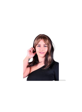 باروكة طول متوسط على الكتف مدرج لونين قصة متوسطه اسود وعسلى تقبل الغسيل والمكواة والسيشوار