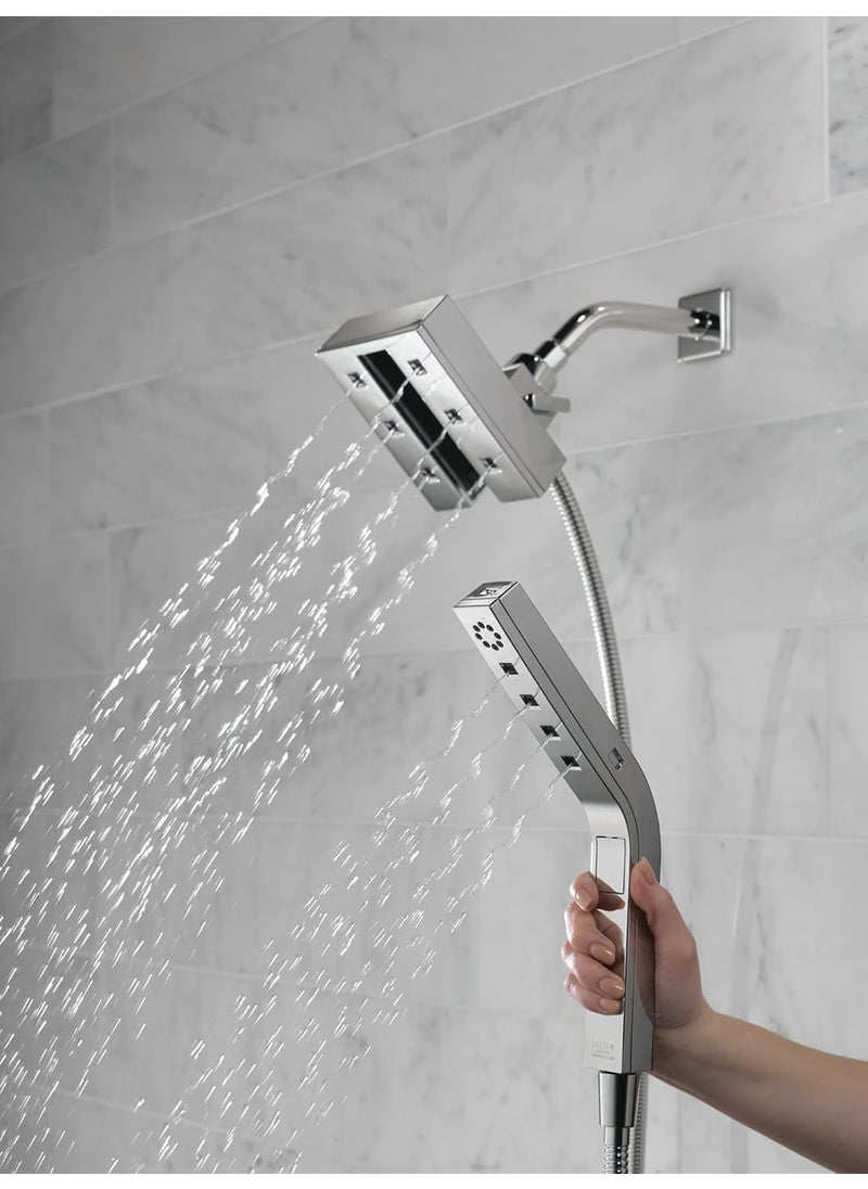 Delta Delta Faucet 4Spray Setting In2ition 2in1 Showerhead with Handshower I Overhead and Handheld Shower I H2Okinetic Shower head for Bathroom with Hose I 10 Year Warranty I Lumicoat Chrome 58473PR  - Image 2