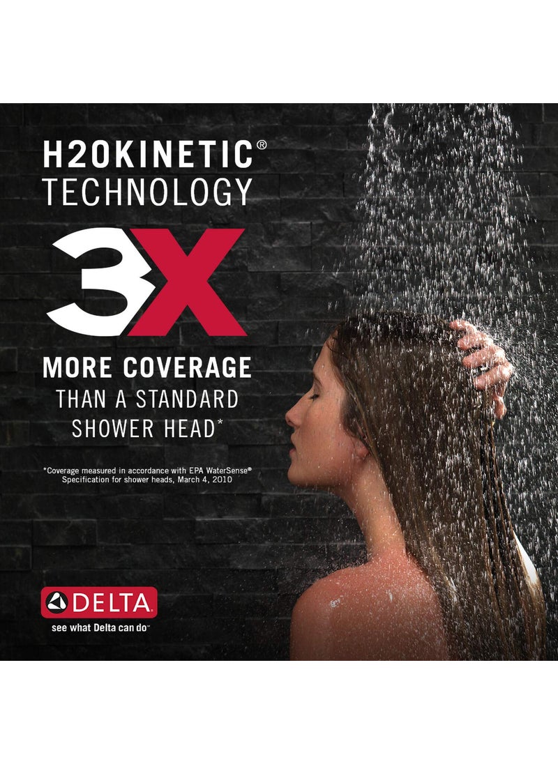 Delta Delta Faucet 4Spray Setting In2ition 2in1 Showerhead with Handshower I Overhead and Handheld Shower I H2Okinetic Shower head for Bathroom with Hose I 10 Year Warranty I Lumicoat Chrome 58473PR  - Image 4