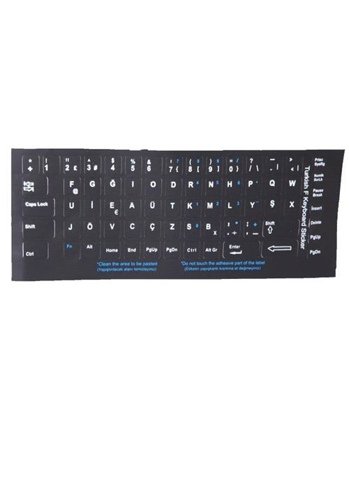 Addison 300162 Turkish F Black Keyboard Sticker  - Image 1