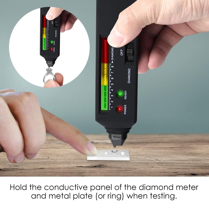 DANOPLUS Diamond Tester Professional Diamond Tester Pen with UV Light, Real Diamonds Tester High Accurate Diamond Tester Tools Gem Tester for Different Sizes of Diamond Stones - Image 4