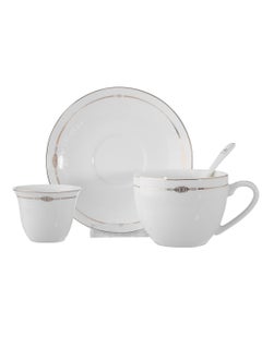 Al-Nokhba A 70-piece porcelain dining set used for 6 people  - Image 2
