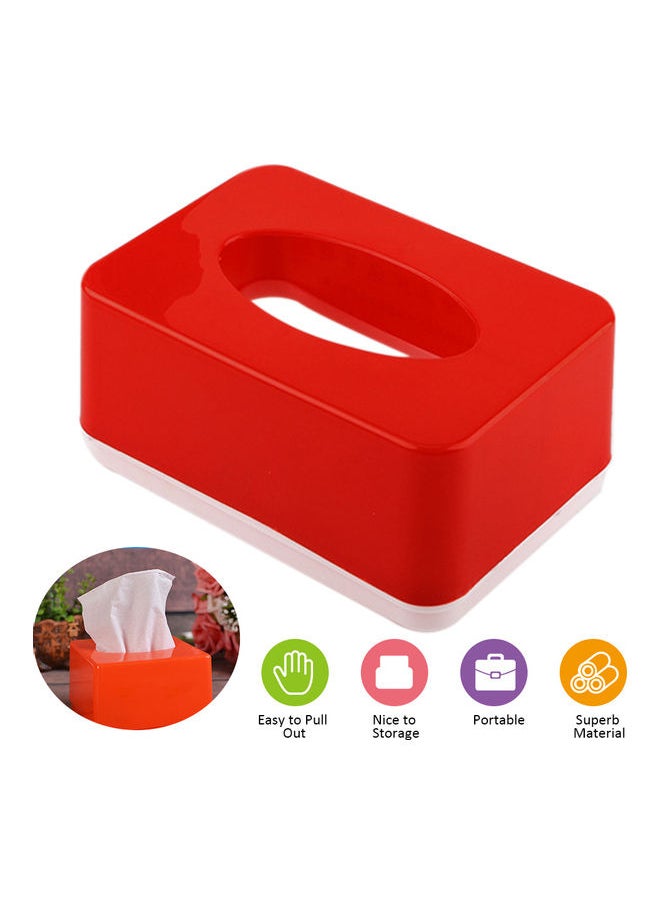 NIBEMINENT Portable Tissue Paper Storage Box Red 11.5x7.5x11.5cm  - Image 2