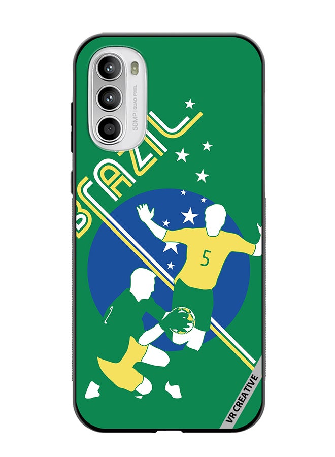VR CREATIVE Protective Case Cover For Motorola Moto G82 Brazil Football Soccer Players Design Multicolour - Image 1