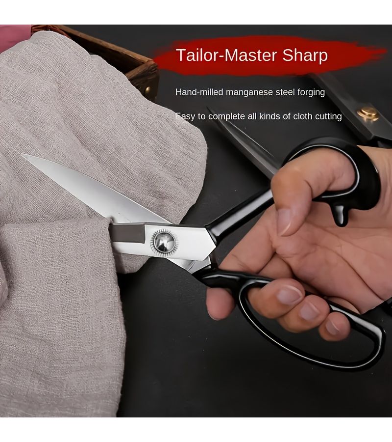 2 Pcs Sewing Kit 10 Inch Professional Tailor Scissors Soft Measuring Tape Heavy Duty Stainless Steel Fabric Scissors - Image 2