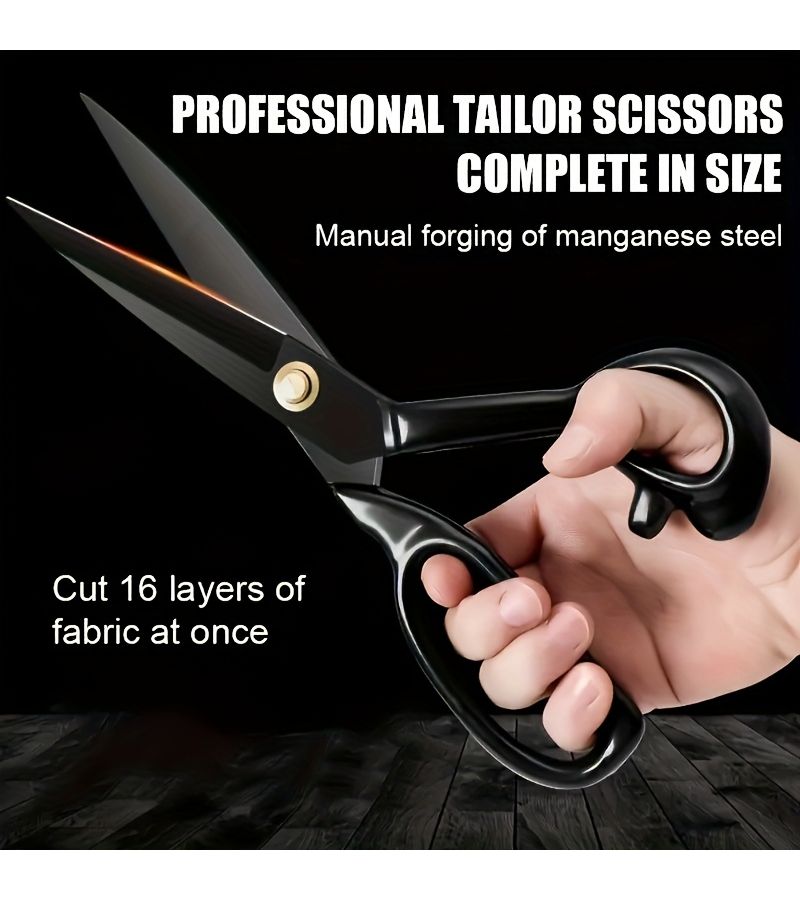 2 Pcs Sewing Kit 10 Inch Professional Tailor Scissors Soft Measuring Tape Heavy Duty Stainless Steel Fabric Scissors - Image 3