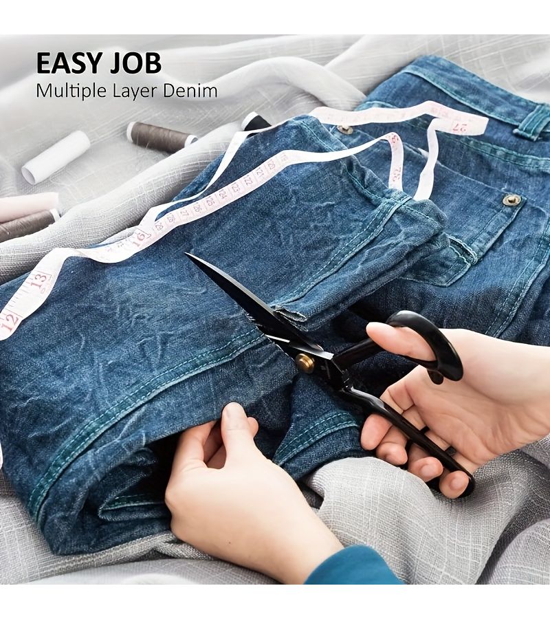 2 Pcs Sewing Kit 10 Inch Professional Tailor Scissors Soft Measuring Tape Heavy Duty Stainless Steel Fabric Scissors - Image 4