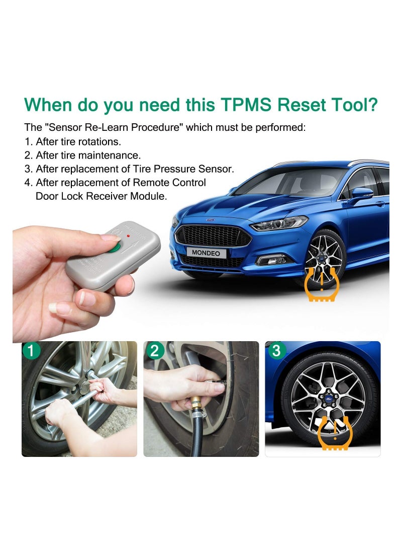 Loquat TPMS Reset Relearn Sensor Tool for Ford Tire Pressure Monitor Programming Activation Transmitter Compatible With F-150, Mazda, Lincoln, Mercury 2023 Edition (8C2Z-1A203-A) - Image 3
