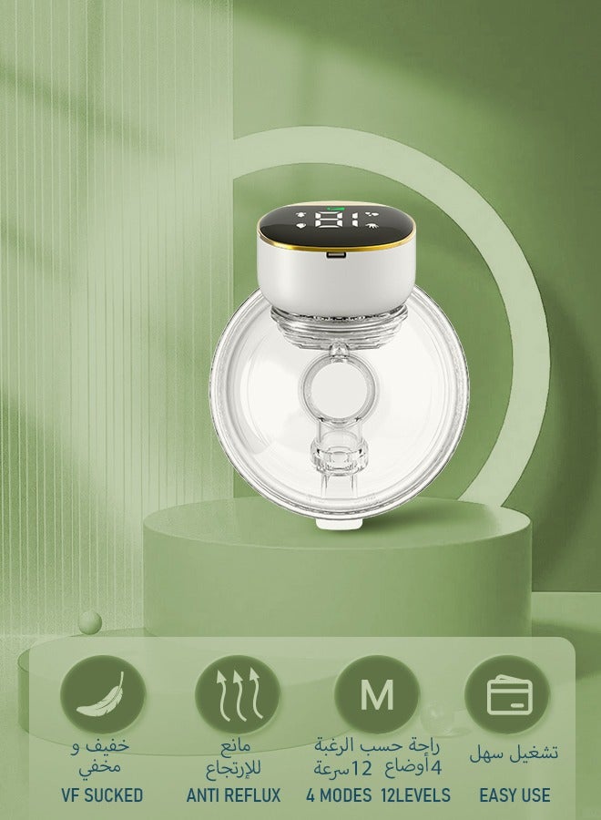 LuneEnfant Portable Wearable Electric Breast Pump, Anti-Reflux Design, Split Structure, Small Lightweight, Hand Free and Simple Operation, Large Battery Capacity, 4 Modes and 12 Gears - Image 1