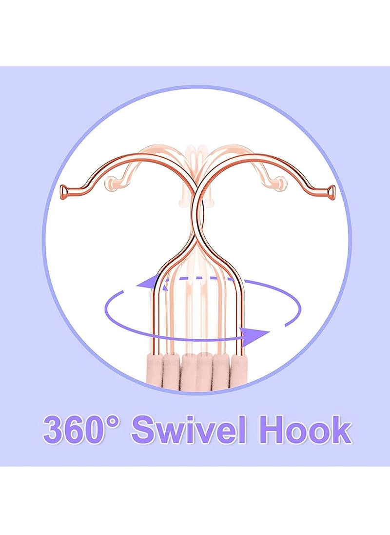 50-Pack Pink Color Baby Velvet Hangers 11Inch - Nursery Clothes Hangers Non-Slip Toddler Hangers, 360 Chrome Rose-Gold Hook.