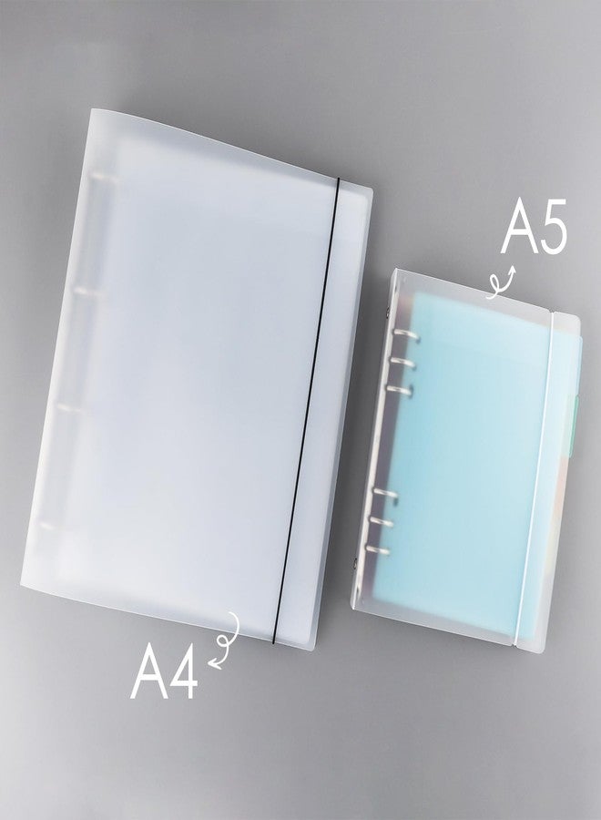 BAOFALI A4 4 Ring Binder Cover Clean Transparent Soft PVC for Refillable Notebook Shell withMatte surfaceforStamp & Die Storage Overall Size（Folded) 27x32.8x4cm/ 10.6x12.9x1.6inch - Image 5