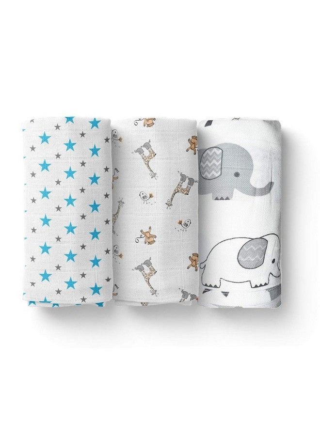 MOM'S HOME Organic Baby Muslin Cloth Swaddle100X100 Cmpack Of 5Jungle New  - Image 3