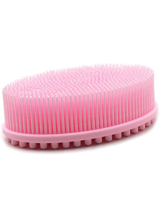 Zaboon Body Scrubber Dualsided Bath Shower Brush For Gentle Exfoliation Deep Cleansing And Intensive Massage Care For Sensitive Skin Pink - Image 1
