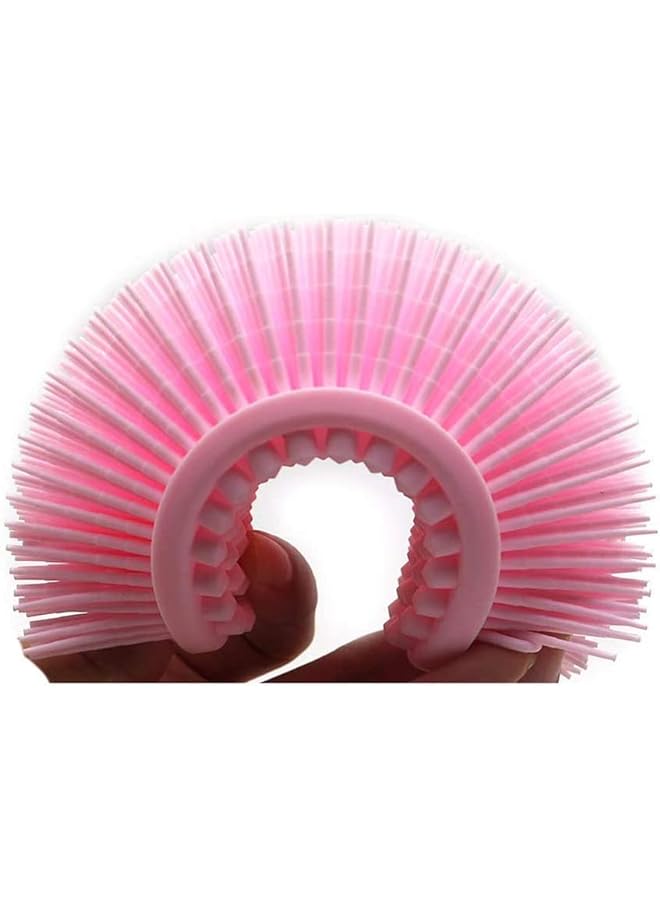 Zaboon Body Scrubber Dualsided Bath Shower Brush For Gentle Exfoliation Deep Cleansing And Intensive Massage Care For Sensitive Skin Pink - Image 3