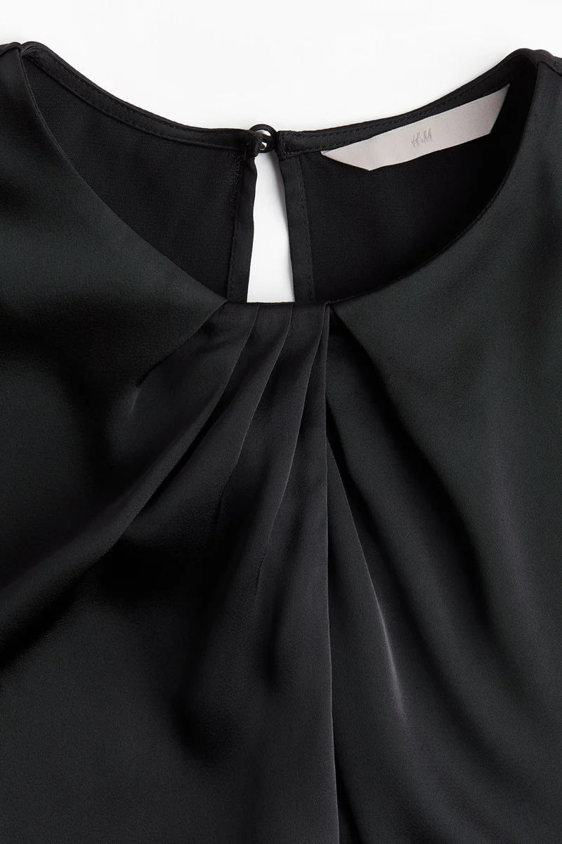 اتش اند ام Pleat-Detail Satin Blouse