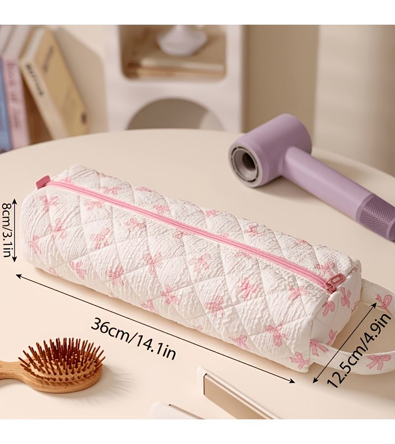 Hair Styling Tool Storage Bag Bow Tie Dustproof Pouch For Dryer Curling Iron Salon - Image 3