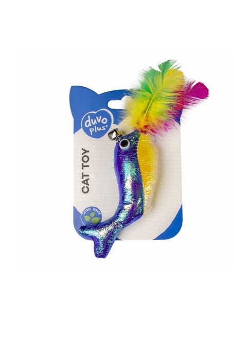 Cat Playing Blinky Whale With Elastic Blue - 16,5x7x2cm