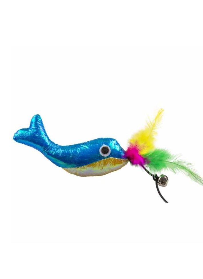 Duvo + - Cat Playing Blinky Whale With Elastic Blue - 16,5x7x2cm - Image 1