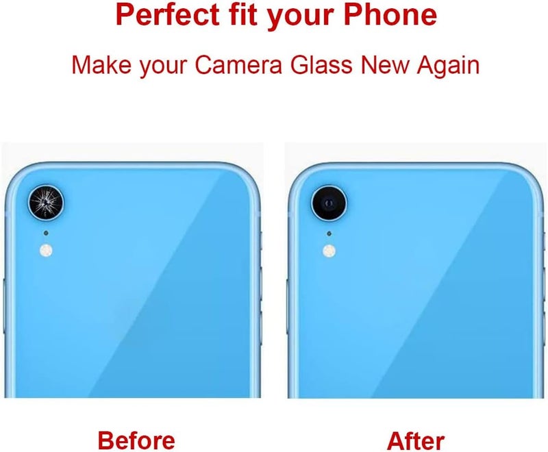 Perzework عدسة زجاجية خلفية للكاميرا بديل 2 قطعة لجهاز آيفون XR 6.1 بوصة مع لاصق مثبت مسبقًا وأدوات إصلاح - Image 4