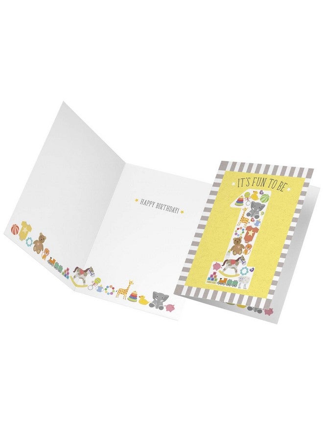تايني إكسبريشنز بطاقة عيد ميلاد أول للولد أو البنت مع مغلف مقاس 5 × 7 بوصة (بطاقة عيد ميلاد أول) - Image 2