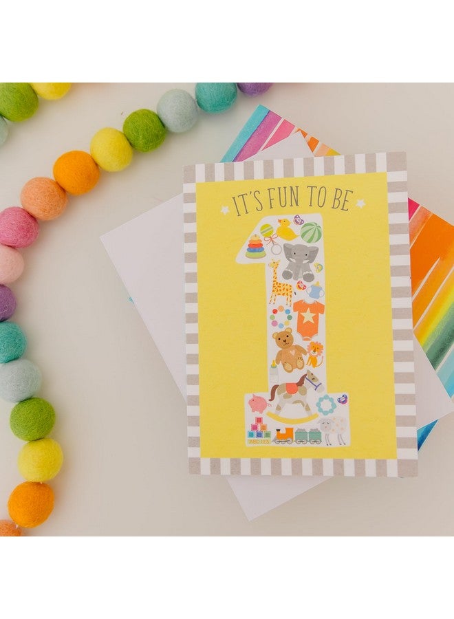 تايني إكسبريشنز بطاقة عيد ميلاد أول للولد أو البنت مع مغلف مقاس 5 × 7 بوصة (بطاقة عيد ميلاد أول) - Image 5