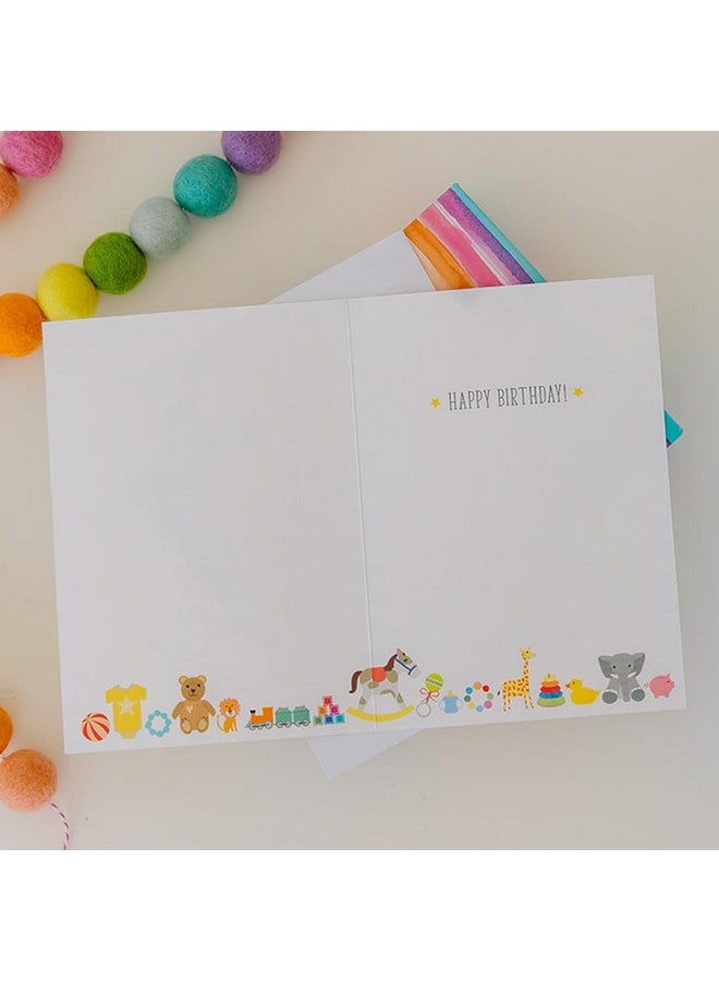 تايني إكسبريشنز بطاقة عيد ميلاد أول للولد أو البنت مع مغلف مقاس 5 × 7 بوصة (بطاقة عيد ميلاد أول) - Image 4